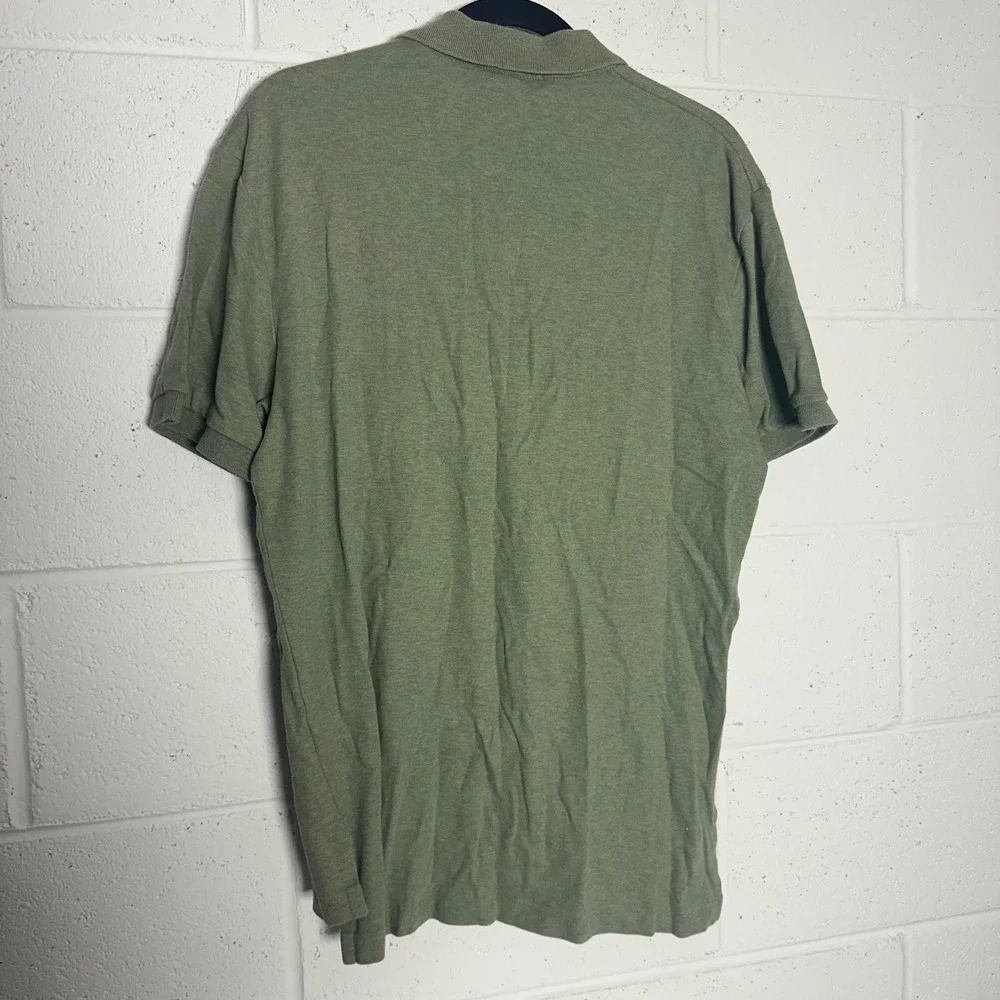 Polo Ralph Lauren Mens Short Sleeve Polo Shirt Sage Green Heather Red Pony M